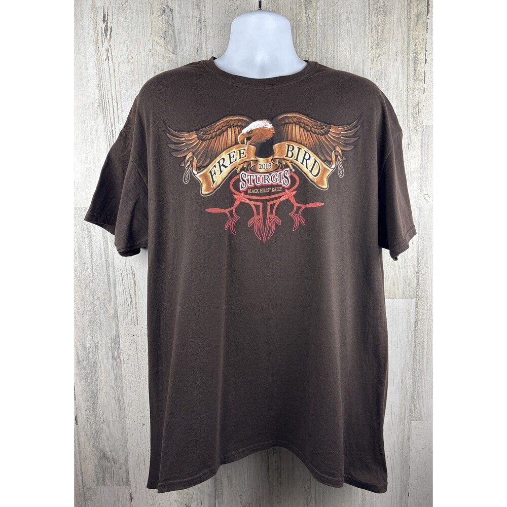 Sturgis 2013 Black Hills Motorcycle Rally Free Bird Biker T-Shirt XL (22”x30”)
